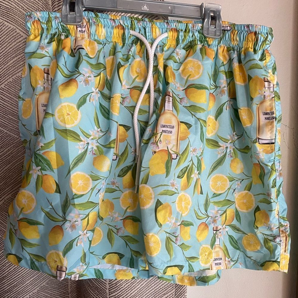Dea Positano men's swimsuit Sz XXL Lemon Print Made In Italy Lined